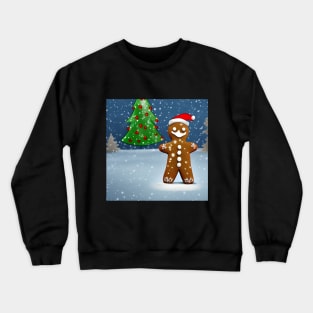 Gingerbread Man in Snowing Crewneck Sweatshirt